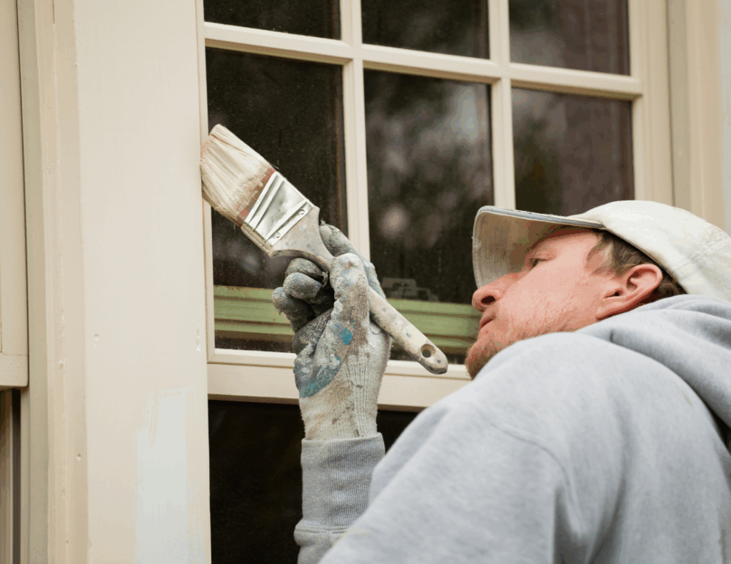 Exterior window trim painted by Premium Painting