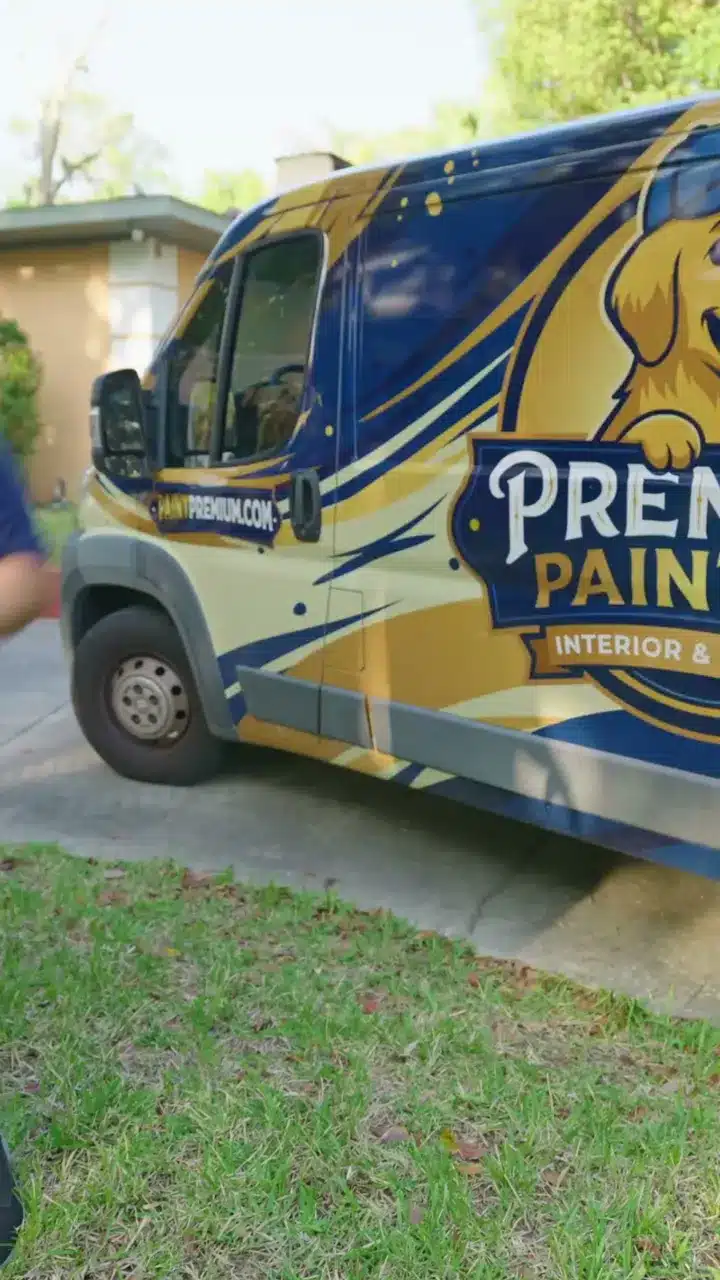Premium Painting company van in an Ocala neighborhood